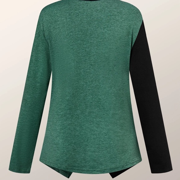 Elegant Color Block Long sleeve Regular Fit Blouse - Picture 3 of 5